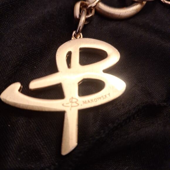 B. MAKOWSKY Gold Tone Metal Keychain Purse Charm 7” - Picture 2 of 3